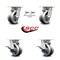 Service Caster 4 Inch Kingpinless V Groove Semi Steel Wheel Caster Swivel Locks 2 Brakes, 2PK SCC-KP30S420-VGR-BSL-2-SLB-2 - alternate 5